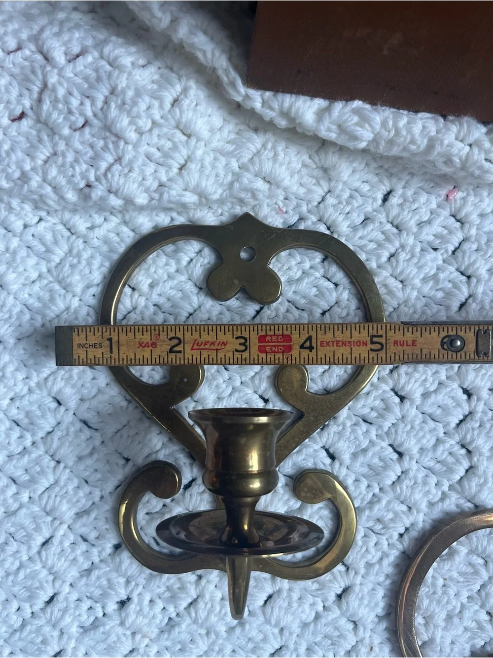 Antique-Style Brass Wall Candle Sconces - Pair